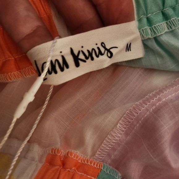 Kulani Kinis Relaxed Drawstring Hibiscus Rainbow Pants Medium - Picture 2 of 3